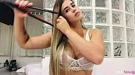 Young blonde rides pussy passionately 🔥