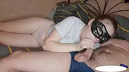 Minx passionately sucks cock and swallows cum