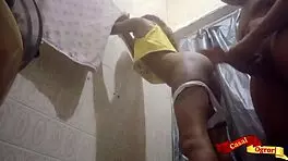 Forbidden teen sex in bathroom 😈