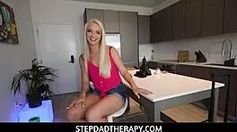 big ass blonde young woman seduces man in pov, fucking while other woman is away - lana sharapova