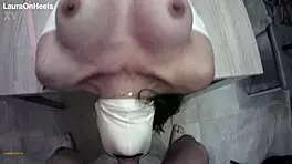 Rough milf slave gets mouth and pussy fucked hard in music video with toys and swallowing