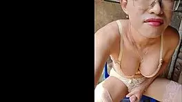 an amateur shemale masturbate in the open bathroom nervously