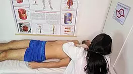 Nurse makes patient so hard