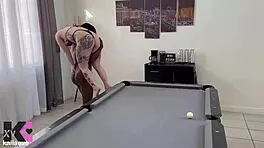 strong powerful woman lifts and carries petite blonde