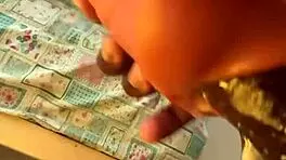 deep throating sextoy after work, quick orgasm