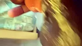 deep throating sextoy after work, quick orgasm