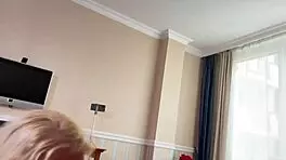 blonde milf and brunette teen double blowjob in lingerie