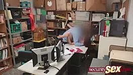 impressive brunette punished by officer