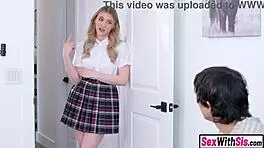 guy walks in on big tits teen blonde and fucks her hard in pov style