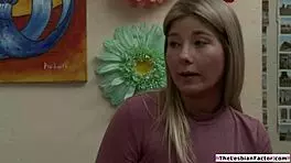 lesbian milf stripping then pussy licking petite blonde teen 😘