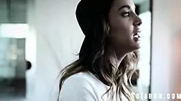 Ignorant guy tries converting lesbian Uma Jade straight with big cock