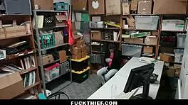 Sexy teen caught stealing, rough fucked by cop