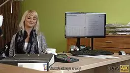 will blonde angel katy rose pass the dirty office casting interview?