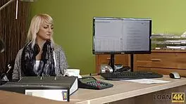 will blonde angel katy rose pass the dirty office casting interview?