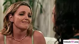 Lesbian Milf Makes Redhead Petite Neighbor Lick Pussy