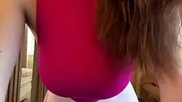Does she suck those big milky tits?