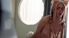 Roleplay with cute catwoman turns into passionate juicy fuck session