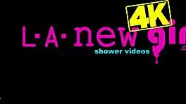 Picture-Perfect Blonde Enjoys Relaxing Shower
