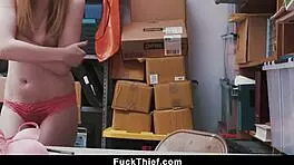 teen strips and fucks loss prevention officer!