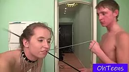 teens explore bdsm domination in college dorm room