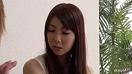 small tits japanese girl seduces classmates into first mmf threesome