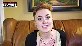 petite tattooed blonde micah deepthroats big cock swallows cum