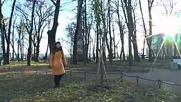 Stripping off jeans after walk!