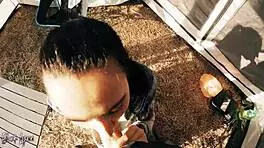 cheating tourist sucks cock for help