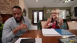 Petite blond teen take thick black cock