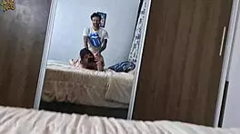 bbc fucking her little 18+ asshole in front of the mirror feels intense
