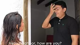 big titted neighbor fucks neighbor while wife away