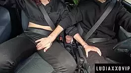 Shy Teen Finger Fucked by Stepdad While Driving