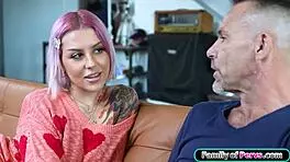 tattooed stepdaughter takes stepdad cock