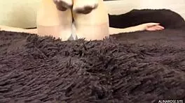 Teen Girl's Kinky Footjob Handjob Results In Cum On Nylon Feet