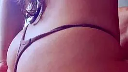 Brazilian big ass woman jerking and riding a bbc