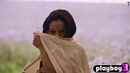 Petite milf natalie costello poses with big tits after black babe jahla