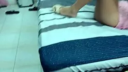 latina teen let husband touch her and swallowed his cum in group fun