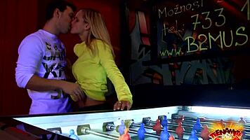 agata gets her blonde ass fucked in the game room outdoors 😏