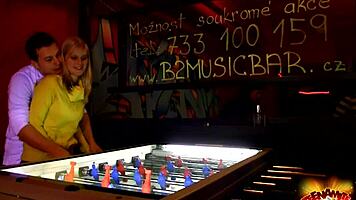 agata gets her blonde ass fucked in the game room outdoors 😏
