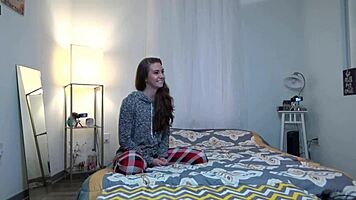 scarlet datz university casting session on sofa