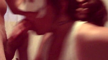 this teen girl deepthroats and swallows cum in a hot blowjob scene