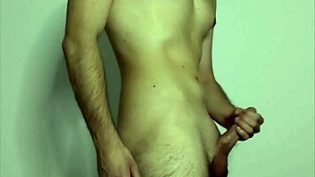 Young amateur strokes cock on high-quality webcam solo
