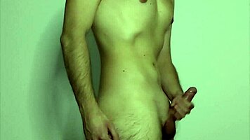 Young amateur strokes cock on high-quality webcam solo
