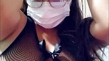 Stepsister dares to dance in lingerie and reveal hot vagina