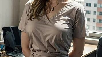 Hey, wanna see this 3D hentai model strip in a hospital with pussy play ASMR?