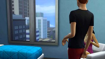 Step brother and sister share bed and have first time sex