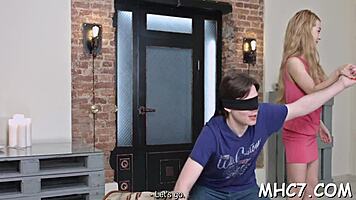 Petite teen 18+ competes in blowjob game with hot stranger