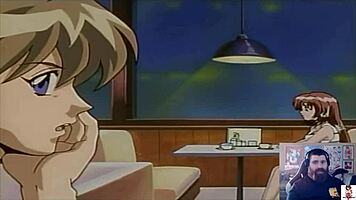 Adult commentary unfolds with a socially awkward hentai virgin in an outdoor scene.