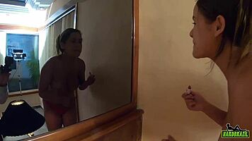 Hardbrazil party prep turns into poolside orgy with Paola Gurgel