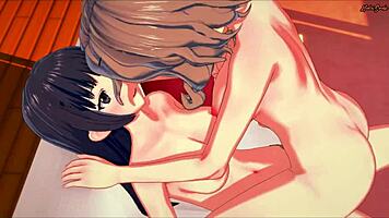 Awatsuki Maaya strapon fucks Wannai Kinuho on sofa! 😈